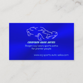 Autosales, Ice-blue Classic Auto, chrome-look Business Card