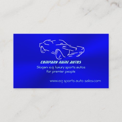 Autosales Ice_blue Classic Auto chrome_look Business Card