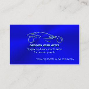 Autosales, Ice-blue Sports Auto, chrome-look Business Card