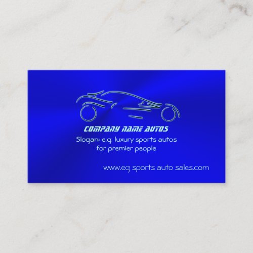 Autosales Ice_blue Sports Auto chrome_look Business Card