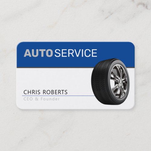 AUTOSERVICE  Modern blue Business Card