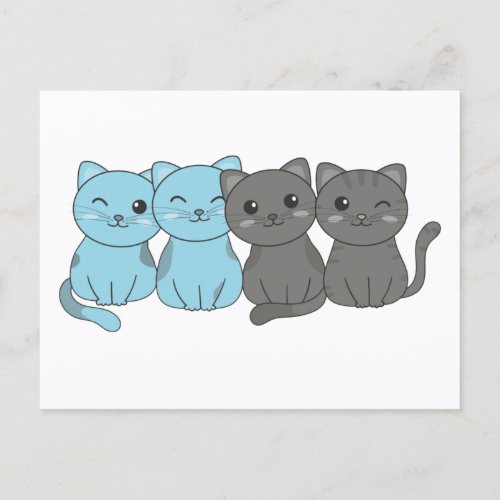 Autosexual Flag Pride Lgbtq Cute Cats Pile Postcard