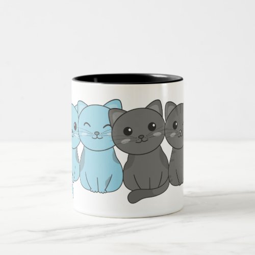 Autosexual Flag Pride Lgbtq Cute Cats Pile Two_Ton Two_Tone Coffee Mug