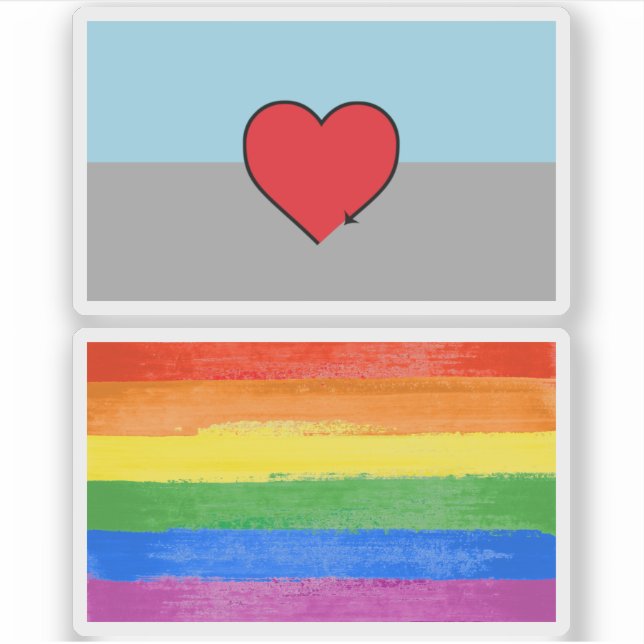 Autosexual Pride Flag and Symbol Sticker (Front)