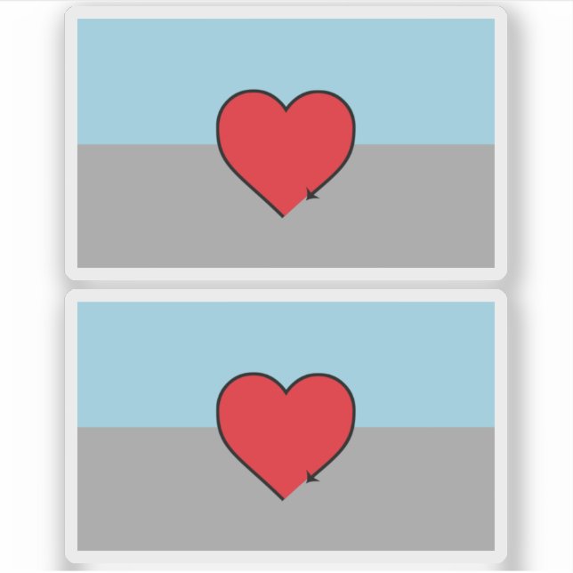 Autosexual Pride Flag and Symbol Sticker (Front)