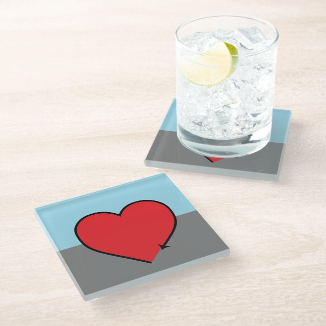 Autosexual Pride Glass Coaster (Angled)