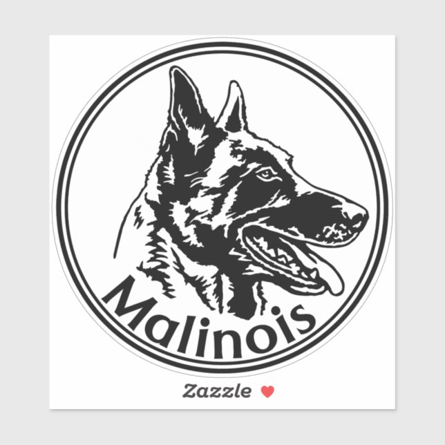 Autosticker Malinois classic round Sticker (Sheet)