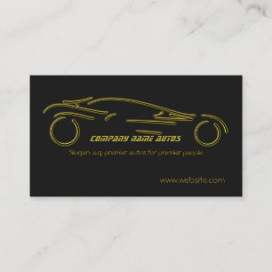 Autotrade Car - Gold Sportscar on black template Business Card