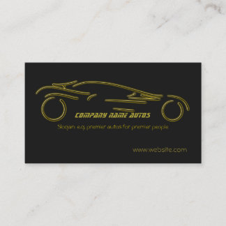 Autotrade Car - Gold Sportscar on black template Business Card