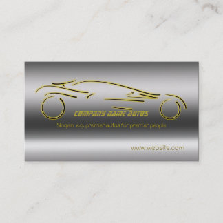 Autotrade Car - Gold Sportscar on steel-effect Business Card