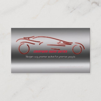Autotrade Car - Red Sportscar on steel-effect Business Card