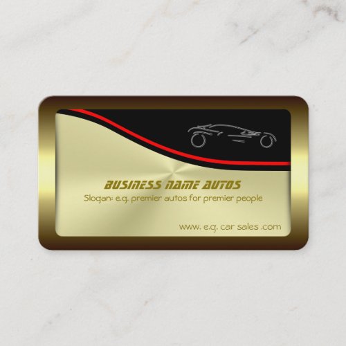 Autotrade Car - Silver Sportscar on gold-effect Business Card