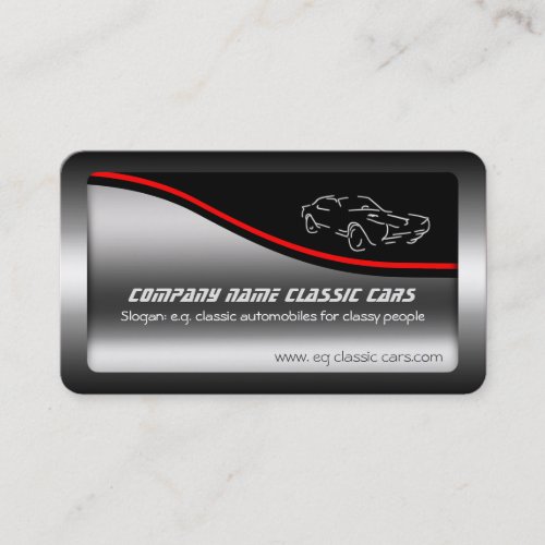 Autotrade _ Classic Car on steel piston effect Business Card