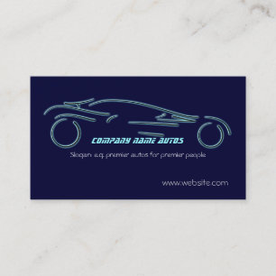 Autotrade Sportscar on blue template Business Card