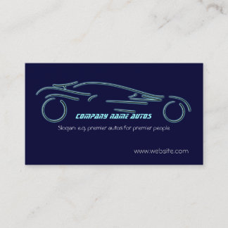 Autotrade Sportscar on blue template Business Card