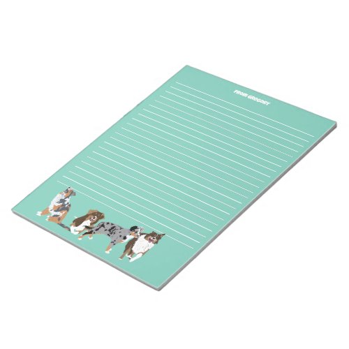 Autralian Shepherds Aussie Dogs Writing Paper Notepad