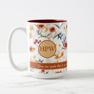 Autum Monogram Floral Classic Font Coffee Mug