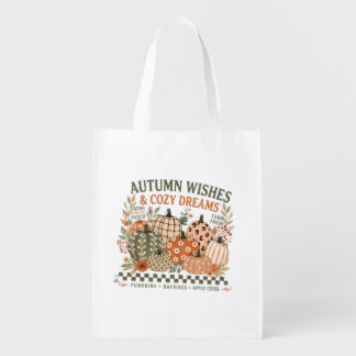 Autum Wishes & cozy dreams Grocery Bag