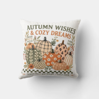 Autum Wishes & cozy dreams Throw Pillow