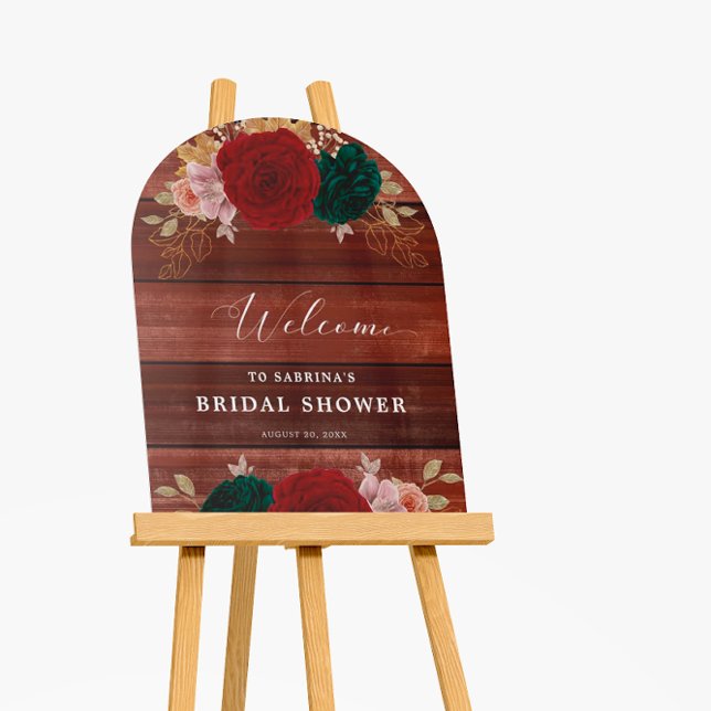 Autumanal Gold Burgundy Emerald Greeny Welcome Foam Board (Creator Uploaded)