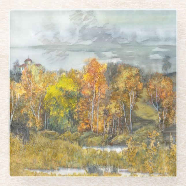 autumn 300 glass coaster (Front)