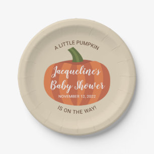 Autumn A Little Pumpkin Fall Baby Shower Paper Plates