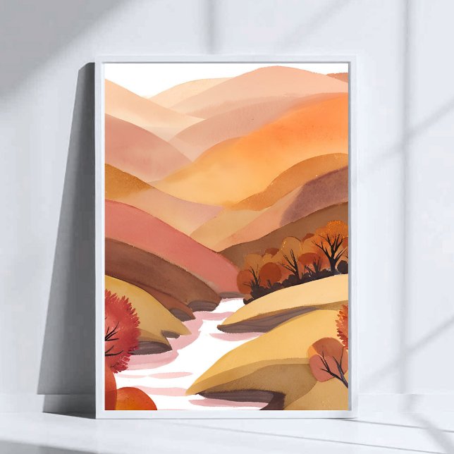 Autumn Abode | Fall Foliage Watercolor Landscape Poster (Creator Uploaded)