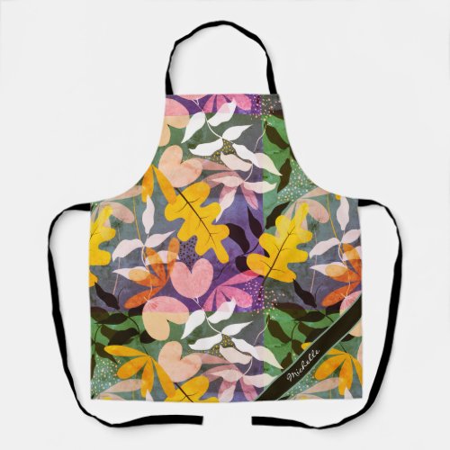Autumn Abstract Floral Apron