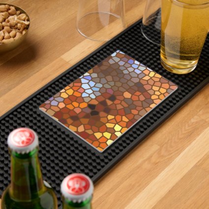 Autumn Abstract Mosaic Pattern Bar Mat