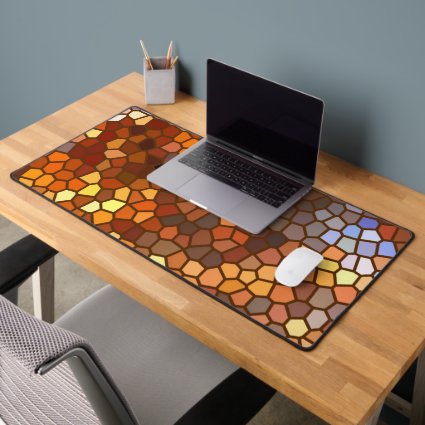 Autumn Abstract Mosaic Pattern Desk Mat