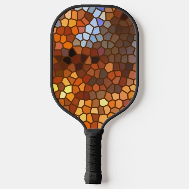 Autumn Abstract Mosaic Pattern Pickleball Paddle