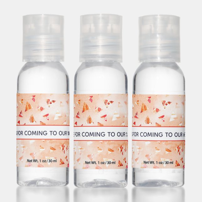 Autumn Abstract Wedding Thanks Hand Sanitizer (Set)