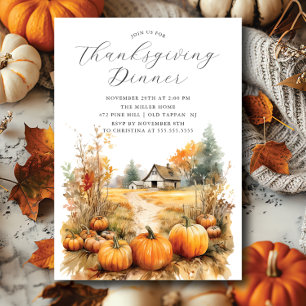Autumn Abundance Thanksgiving Invitation