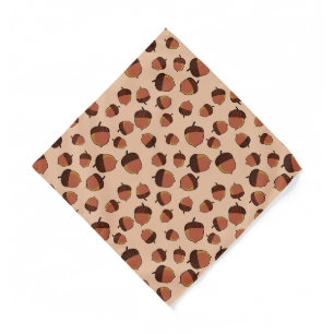 Autumn Acorn Cache Geometric Pocket Square Bandana