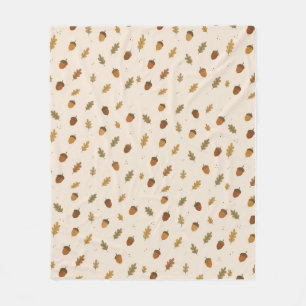 Autumn Acorn Pattern Throw Blanket