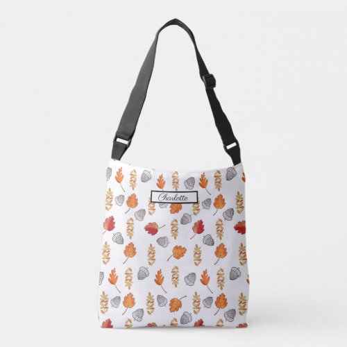 Autumn Acorns and Leaves Crossbody Bag