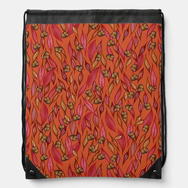 Autumn Acorns Drawstring Bag (Front)