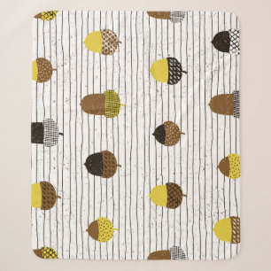 Autumn Acorns: Vintage Vibes Sherpa Blanket