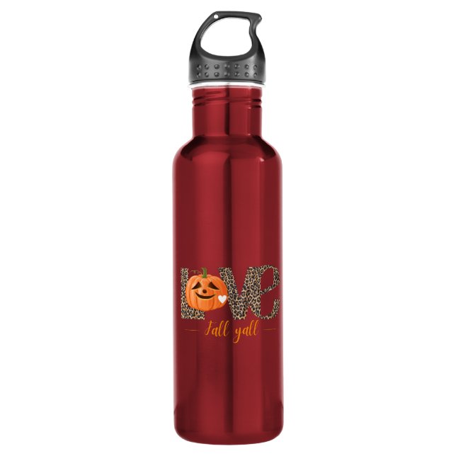 Autumn Aesthetic Cozy Fall T-shirt Stainless Steel Water Bottle (Front)
