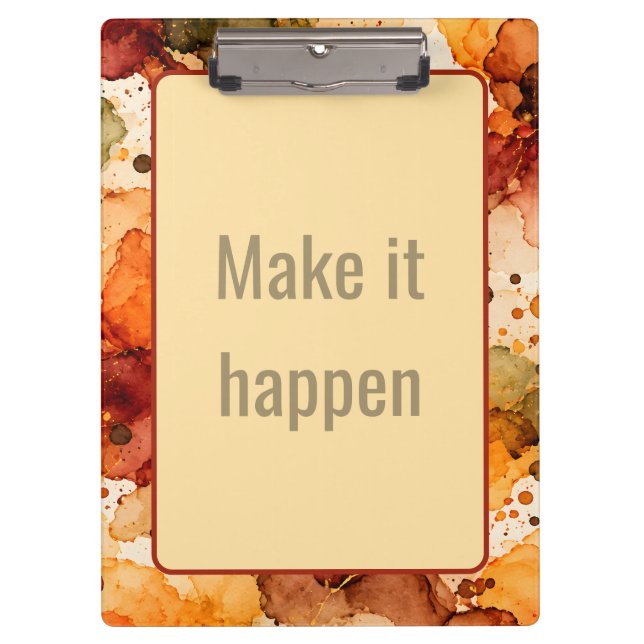  Autumn Alcohol Ink Abstract Pattern Clipboard (Front)