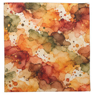 Autumn Alcohol Ink Abstract Pattern Cloth Napkin