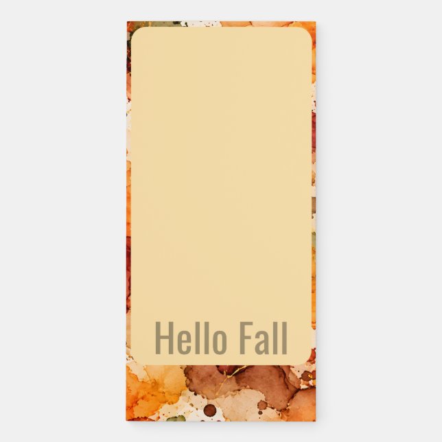  Autumn Alcohol Ink Abstract Pattern Magnetic Notepad (Front)