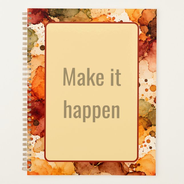 Autumn Alcohol Ink Abstract Pattern Planner (Front)