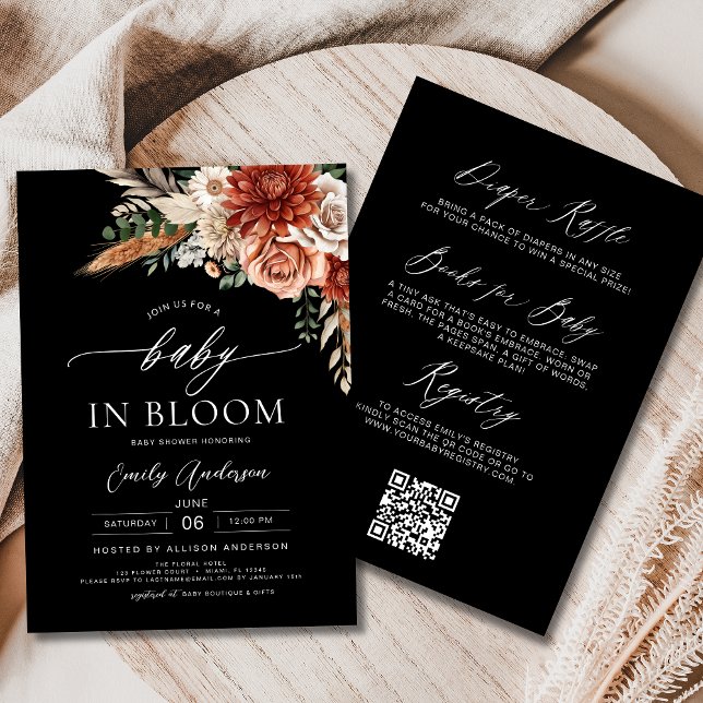 Autumn All in One Wildflower Baby in Bloom Shower Invitation (Creator Uploaded)