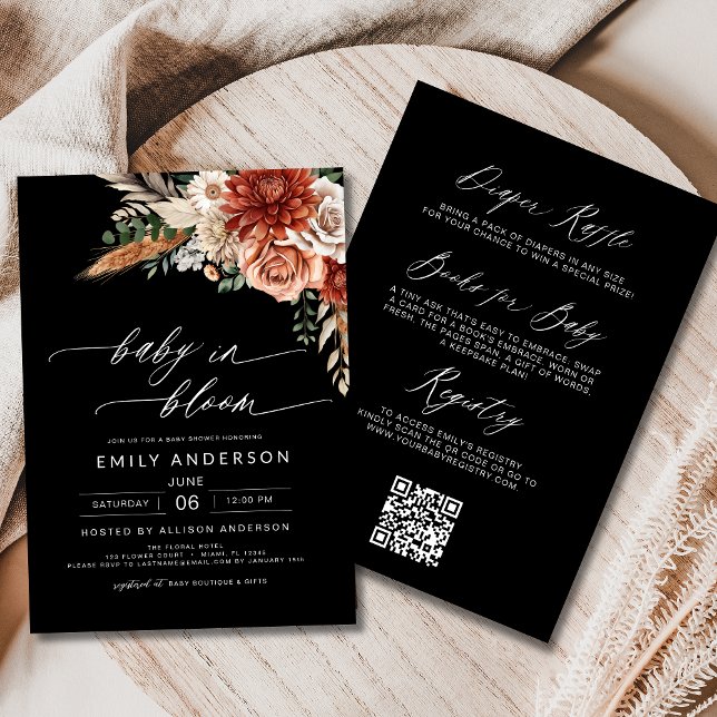 Autumn All in One Wildflower Baby in Bloom Shower Invitation (Creator Uploaded)