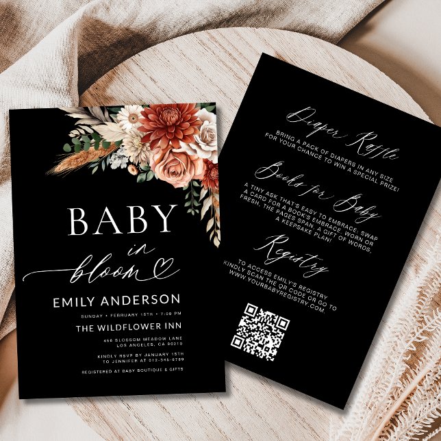 Autumn All in One Wildflower Baby in Bloom Shower Invitation (Creator Uploaded)