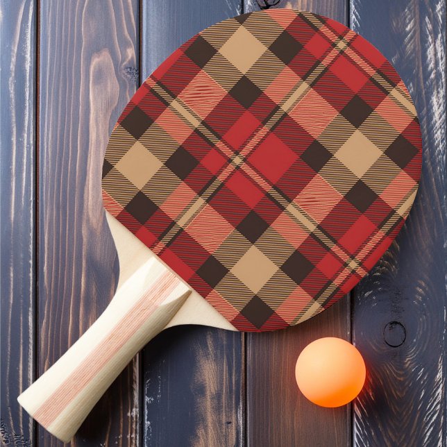 Autumn Amber Plaid Ping Pong Paddle (Creator Uploaded)