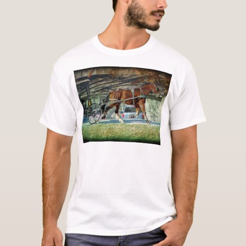 Autumn Amish Buggy Horse T_Shirt