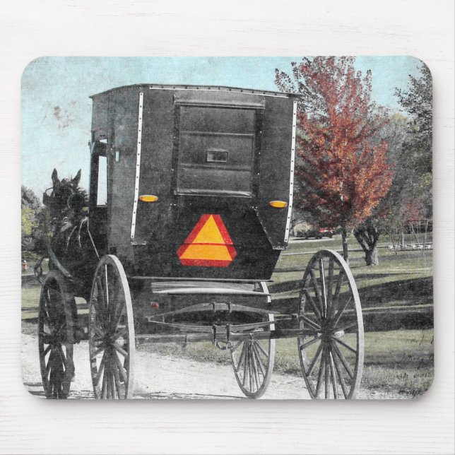 Autumn Amish Buggy Mouse Pad (Front)