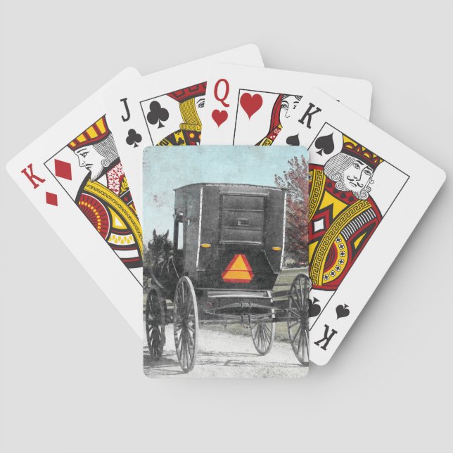 Autumn Amish Buggy Poker Cards (Back)